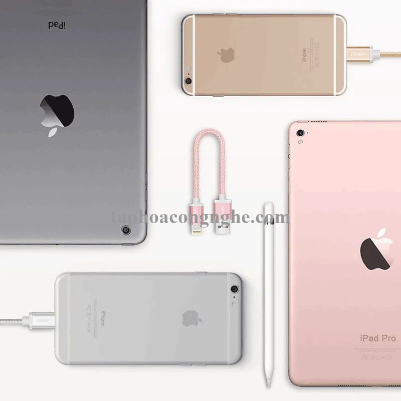 Ugreen 40697 0.5M màu Hồng Cáp Lightning sạc + truyền dữ liệu cho iPhone US199 30040697